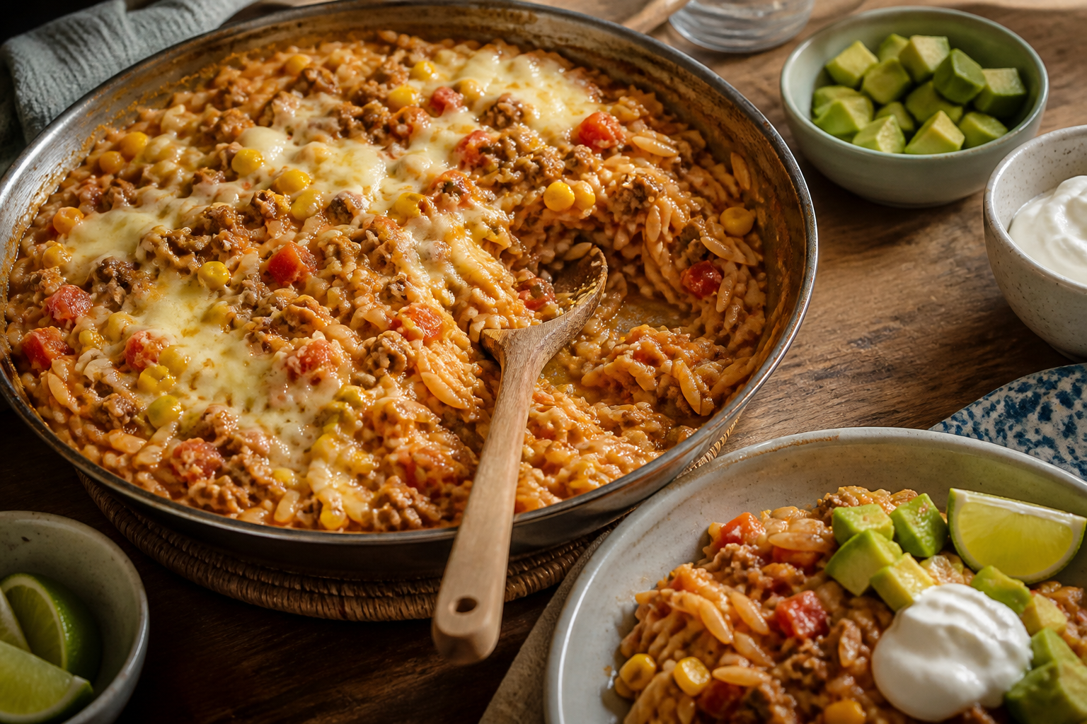 Tacorisoni med ost och avokado